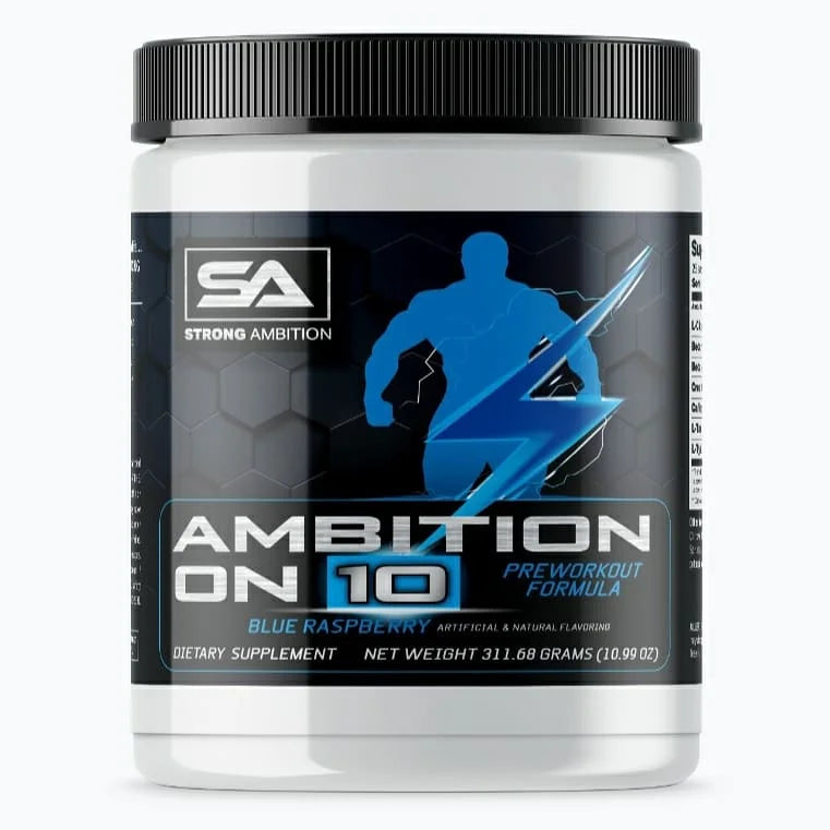 Ambition on 10 PreWorkout Blue Raspberry Flavor